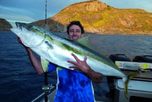 Troy Jansen and Dan Kent, who along with skipper Dean Candy took turns on 24kg stand-up gear to land this 153.5kg SBT over the 4.5 hour fight.