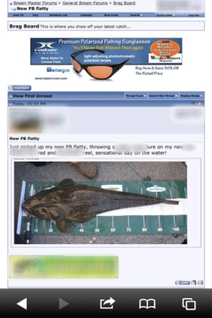 Sponsored angler’s “dodgy” flattie