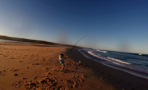 The T-Curve Revolution Bluewater Travel LT Spin 703 matched up with a Saragosa SW 5000 spinning reel proved the ideal set up for casting lures to medium-sized pelagics such as this Kimberley queenfish.