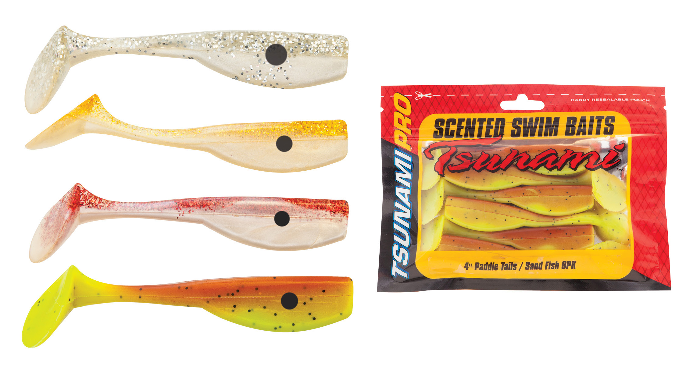 Tsunami Scented Paddle Tails - Fishing World Australia