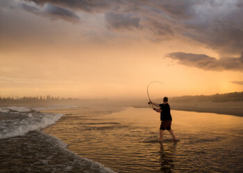 Lure fishing the beach