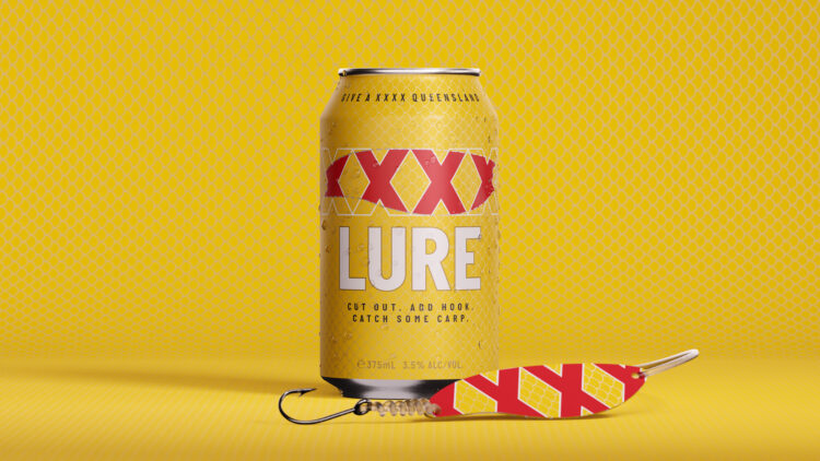 XXXX Lure Lager can tackles carp problem