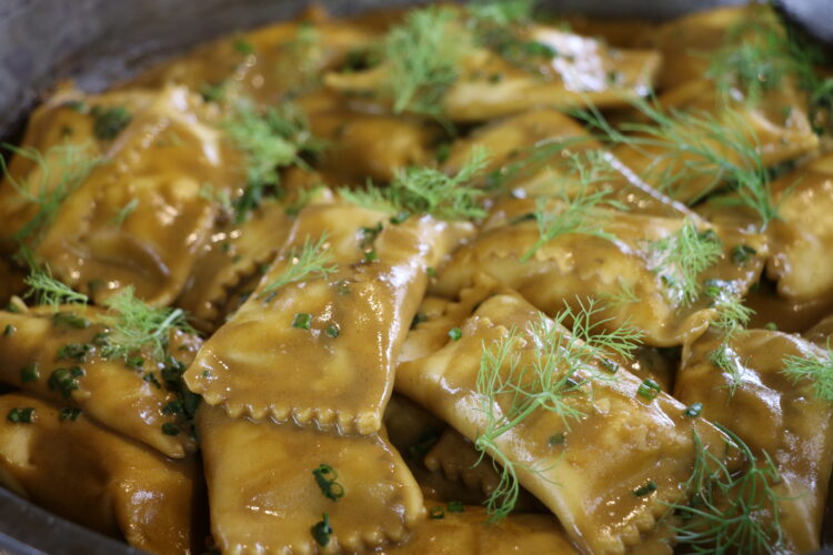 Crab Agnolotti and flathead Wellington with John Ralley